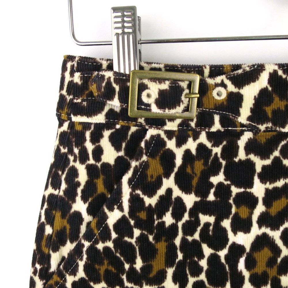 J.Crew Leopard Print Corduroy Buckle Mini Skirt - Picture 6 of 12